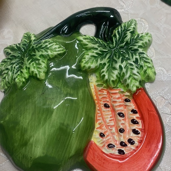 Wall kitchen decoration resin ceramic fruit pumpkin strawberries grapes papaya - Picture 7 of 10